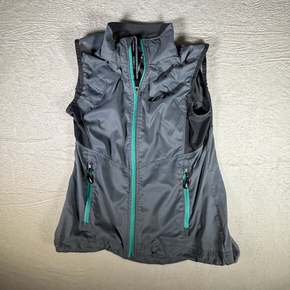 Louise Garneau Women's Gray Sleeveless Zip Up Cabriolet Cycling Jacket Size M - Picture 3 of 9